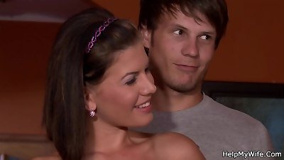 older hubby sharing youthful wife with pal