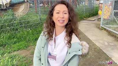 GERMAN SCOUT - assfuck DEFLORATION sex FOR CURLY HAIR teen JULIA BACH AT PICKUP casting